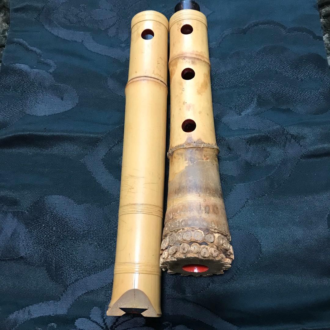 尺八 琴古流 在銘 中継ぎ緩み無し 一尺五寸管 籐巻 状態考慮格安品