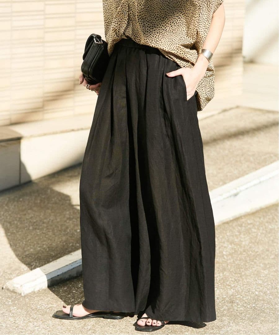 JOURNAL STANDARD リネンキュロットワイドパンツ　BLACK