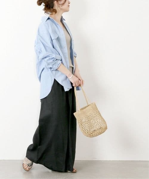 JOURNAL STANDARD リネンキュロットワイドパンツ　BLACK