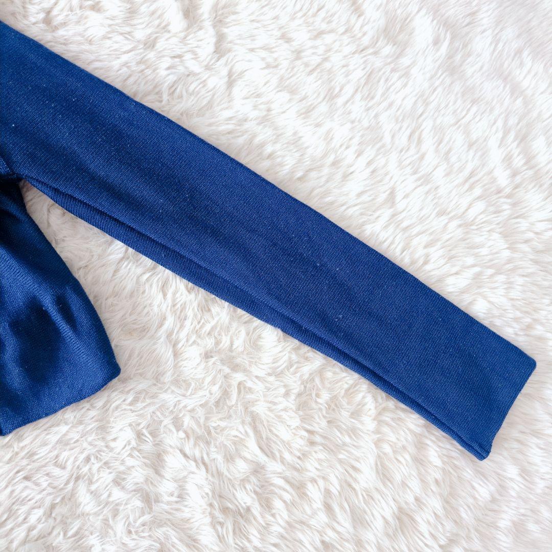 ISSEY MIYAKE 長袖カーディガン　ボレロ　青 ウール×絹　シルク 2