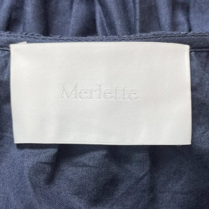 MARTEL PLEATED merlette ギャザー ワンピース ネイビー