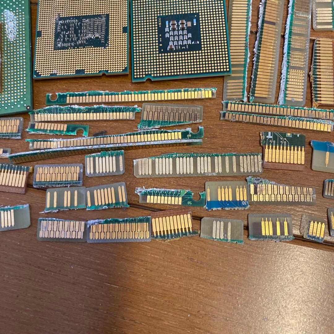 都市鉱山　金メッキPC133メモリとCPUのセット　ジャンク