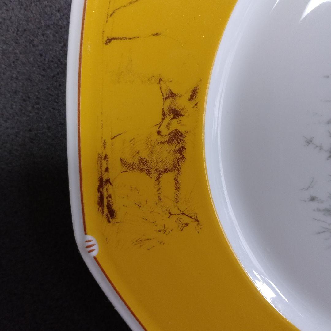 HERMES　犬のイラスト付き八角形皿