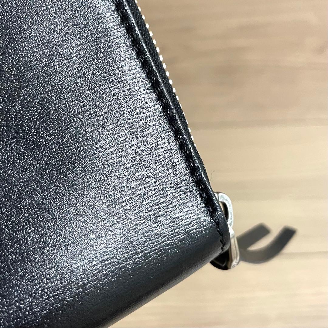 未使用級/アミパリス　二つ折り財布　コンパクト　ハートロゴ　ブラック　レザー