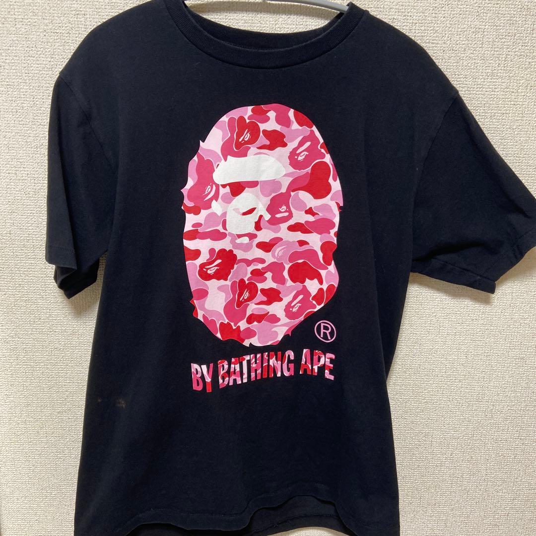 APE BAPE ピンク tシャツ 黒 正規品