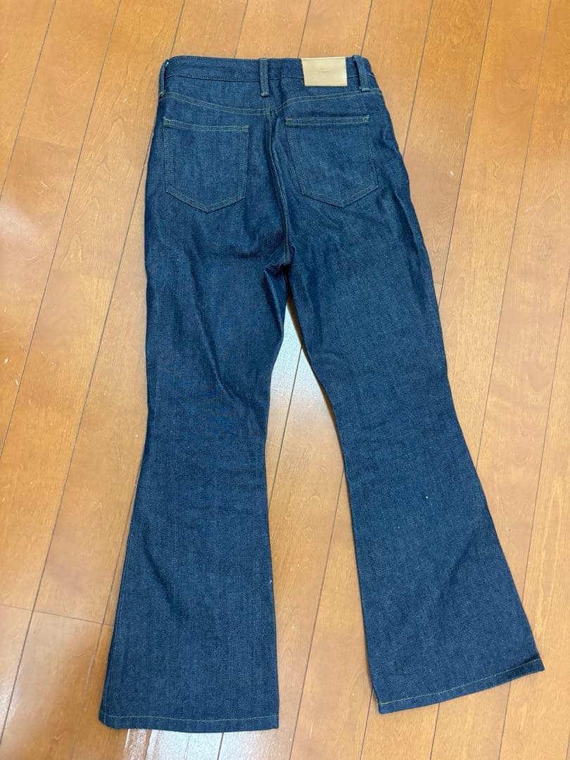 anuans デニムセットアップ センターシームセミフレアデニム
