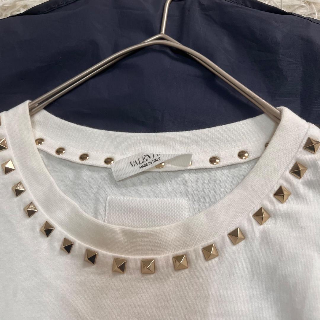 美品✨VALENTINO ピラミッドスタッズ付き 白Tシャツ カットソー