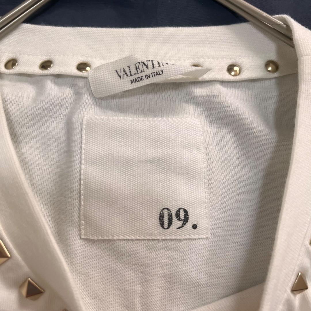 美品✨VALENTINO ピラミッドスタッズ付き 白Tシャツ カットソー
