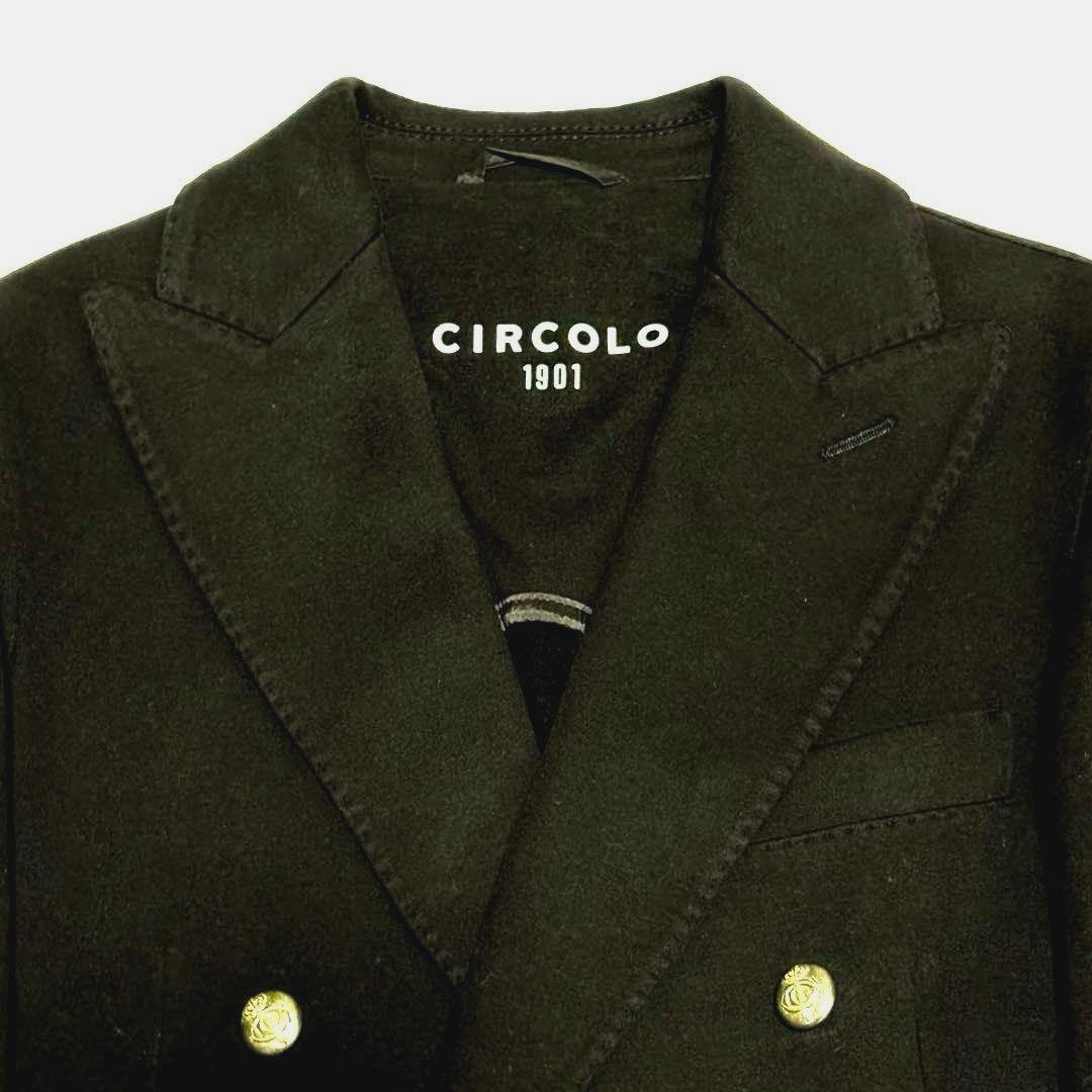 【極美品】CIRCOLO カシミアタッチコットンジャージーダブル6Bブレザー