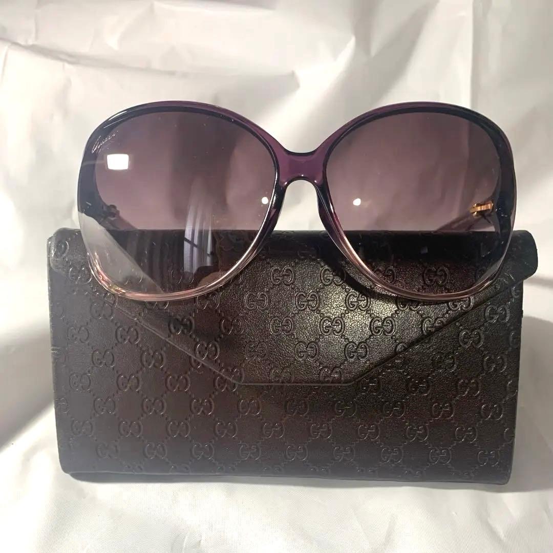 GUCCI パープルサングラス ケースと眼鏡拭き付き