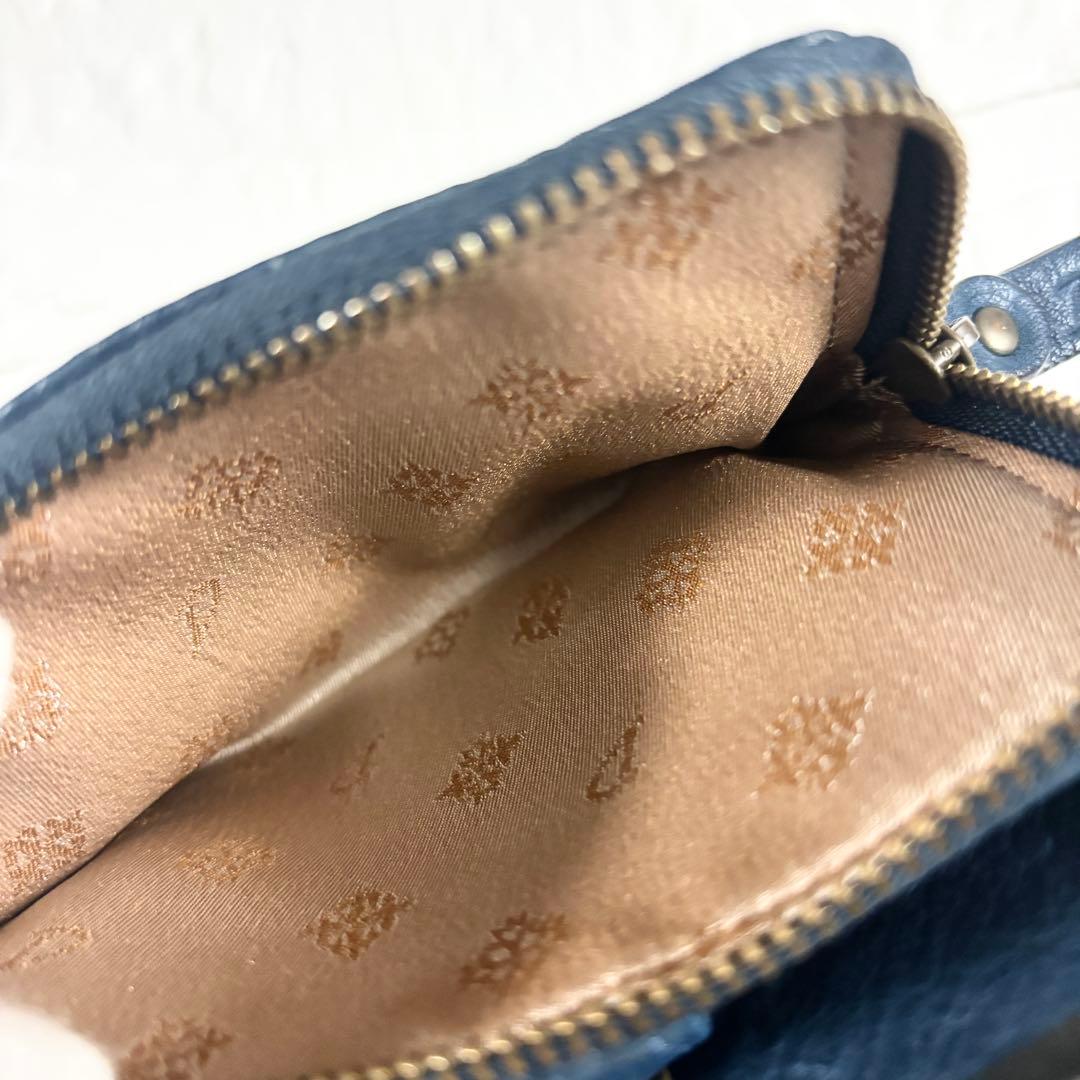 【極美品】ダコタ　アーブル　がま口　レザー　二つ折り財布　ネイビー