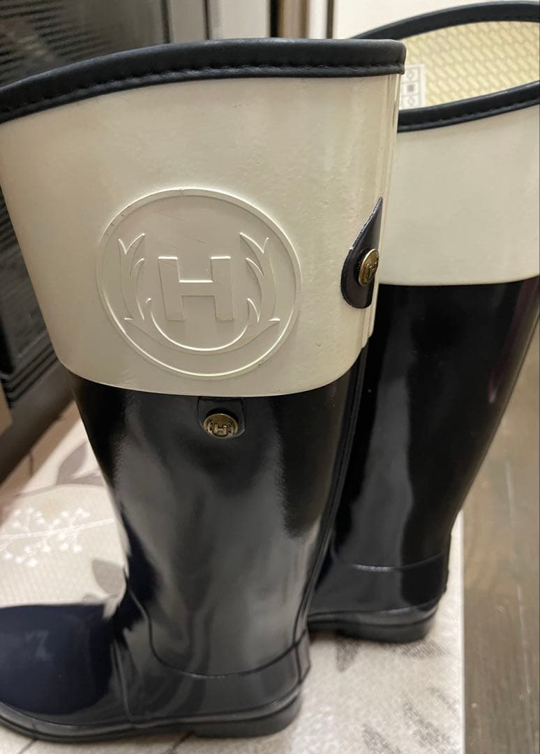 HUNTER REGENT CARLYLE 長靴 NAVY WHITE UK5