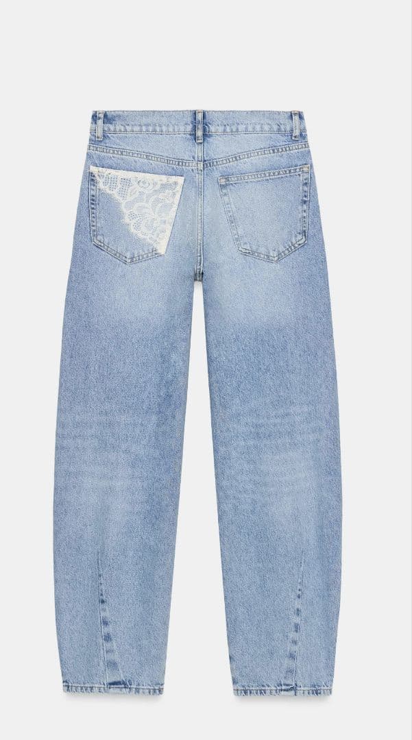 新品♡ZARA完売品　ダメージ加工レースデニム　32サイズ（5号）