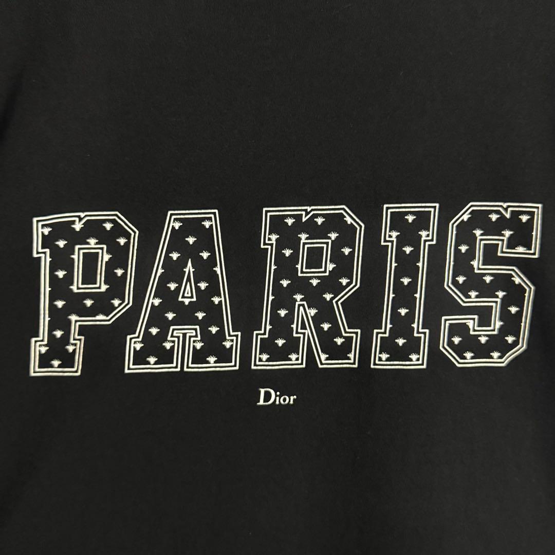3733【希少・美品・XL】イタリア製 ディオール 刺繍センターロゴ Tシャツ