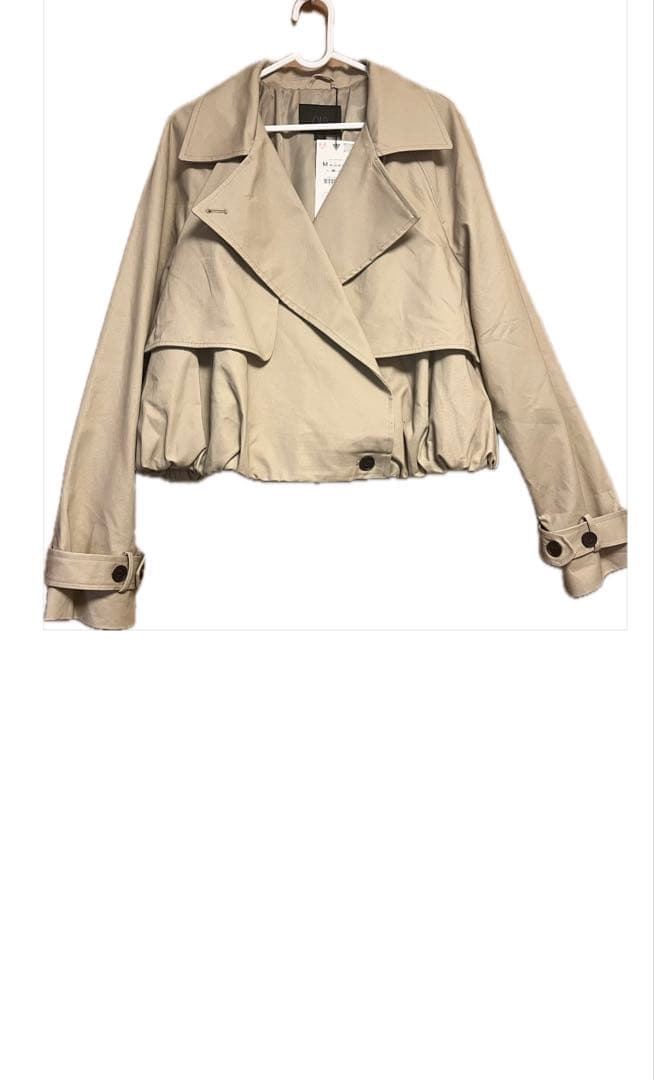 ZARA ショートバルーントレンチコート コムギ色 M