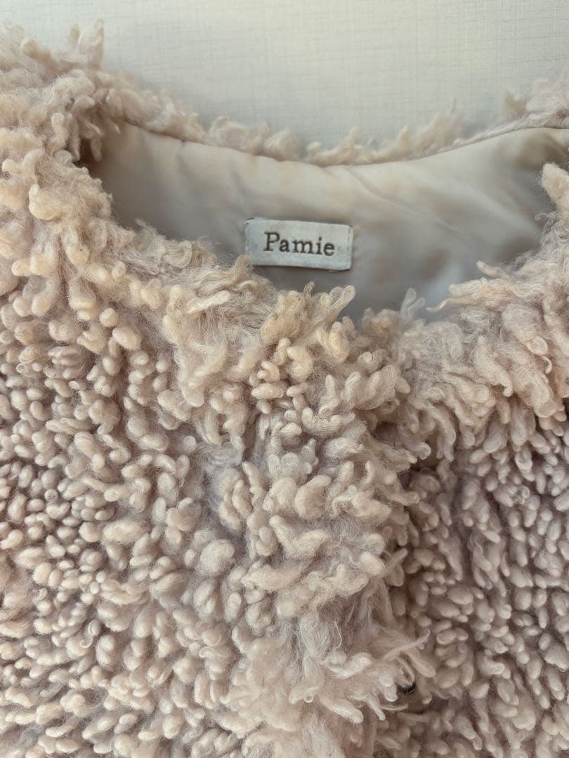 Pamie ベージュ ボアジャケット　XS