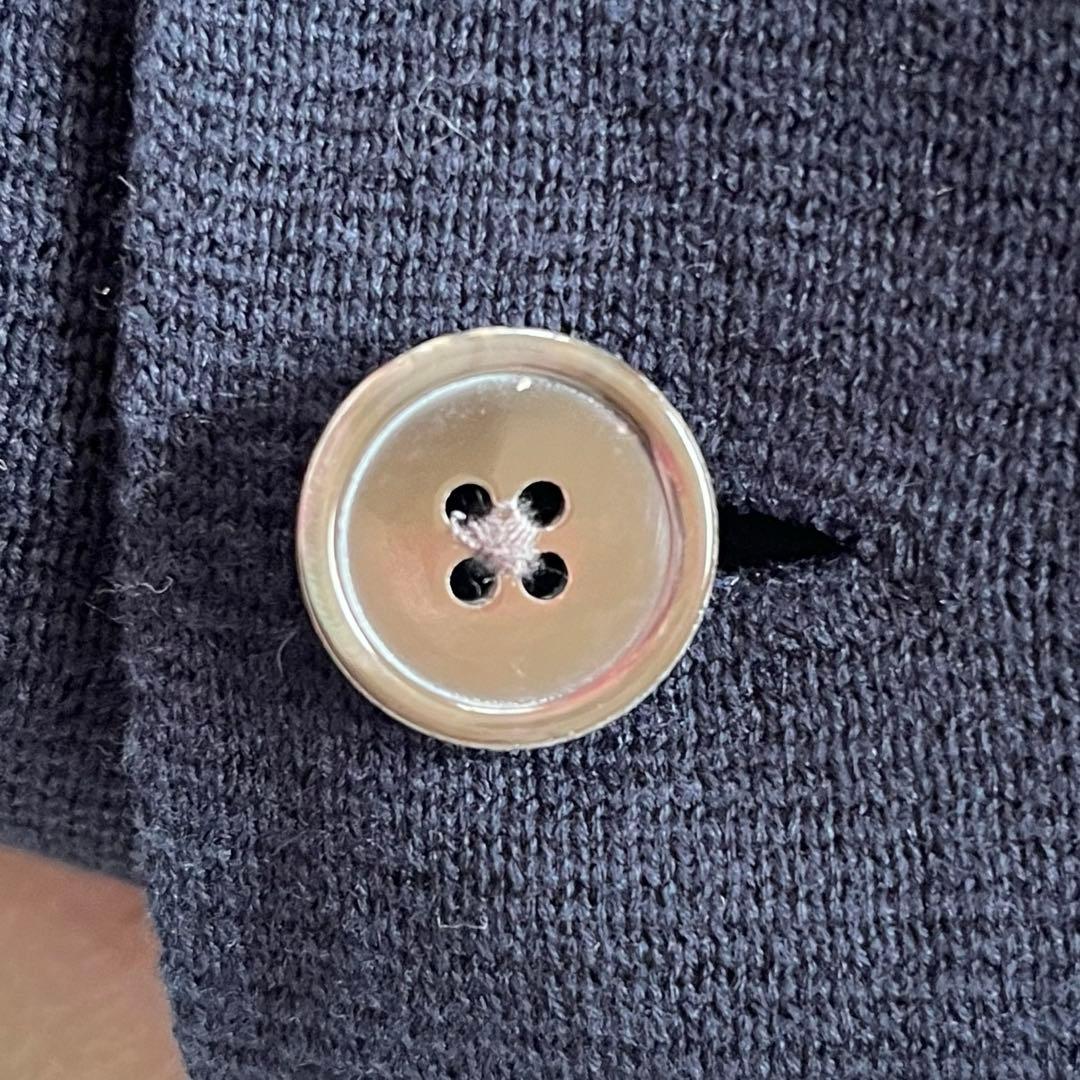 美品✨クロスクローゼット　スビンプラチナムニットジャケット　L ネイビー　洗える