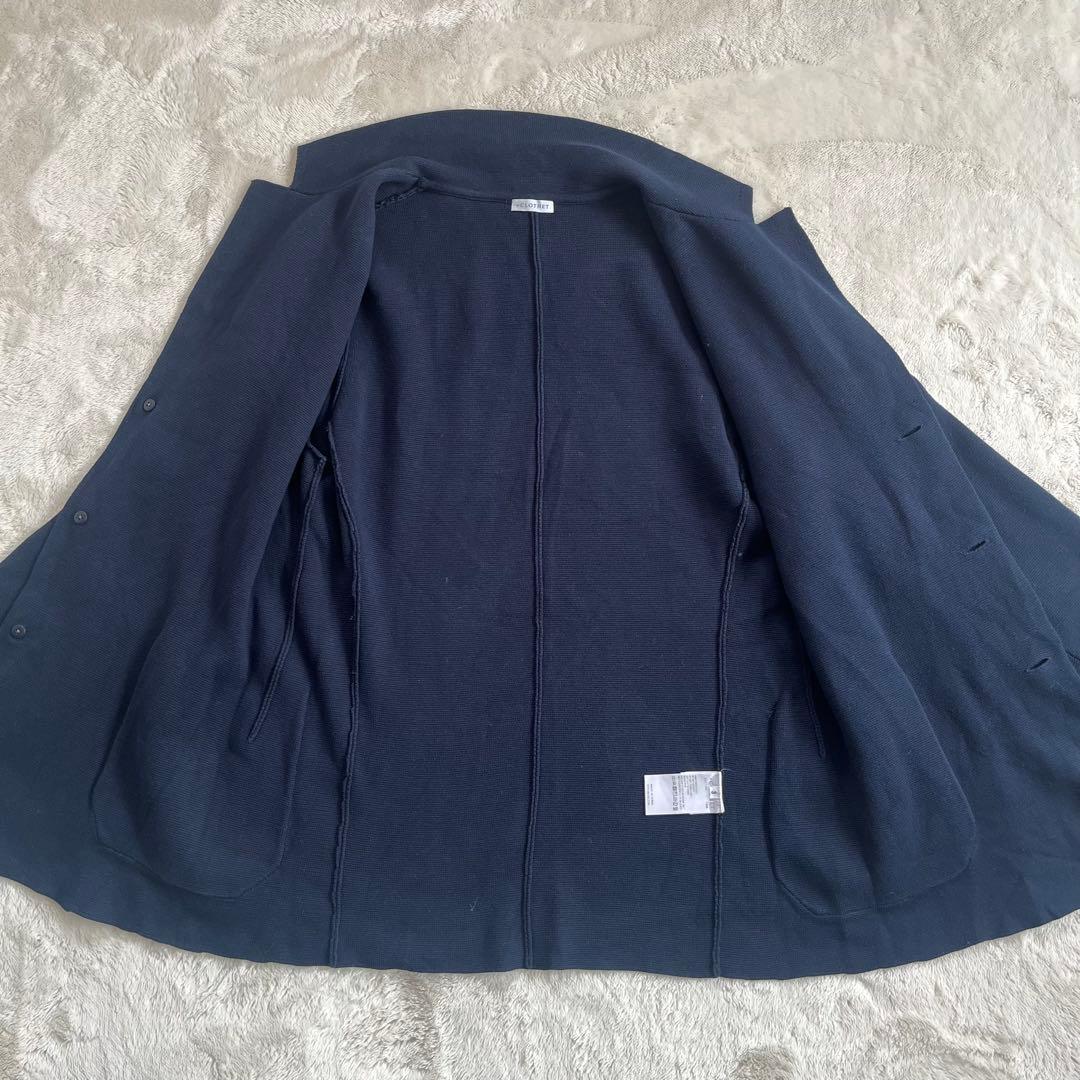 美品✨クロスクローゼット　スビンプラチナムニットジャケット　L ネイビー　洗える