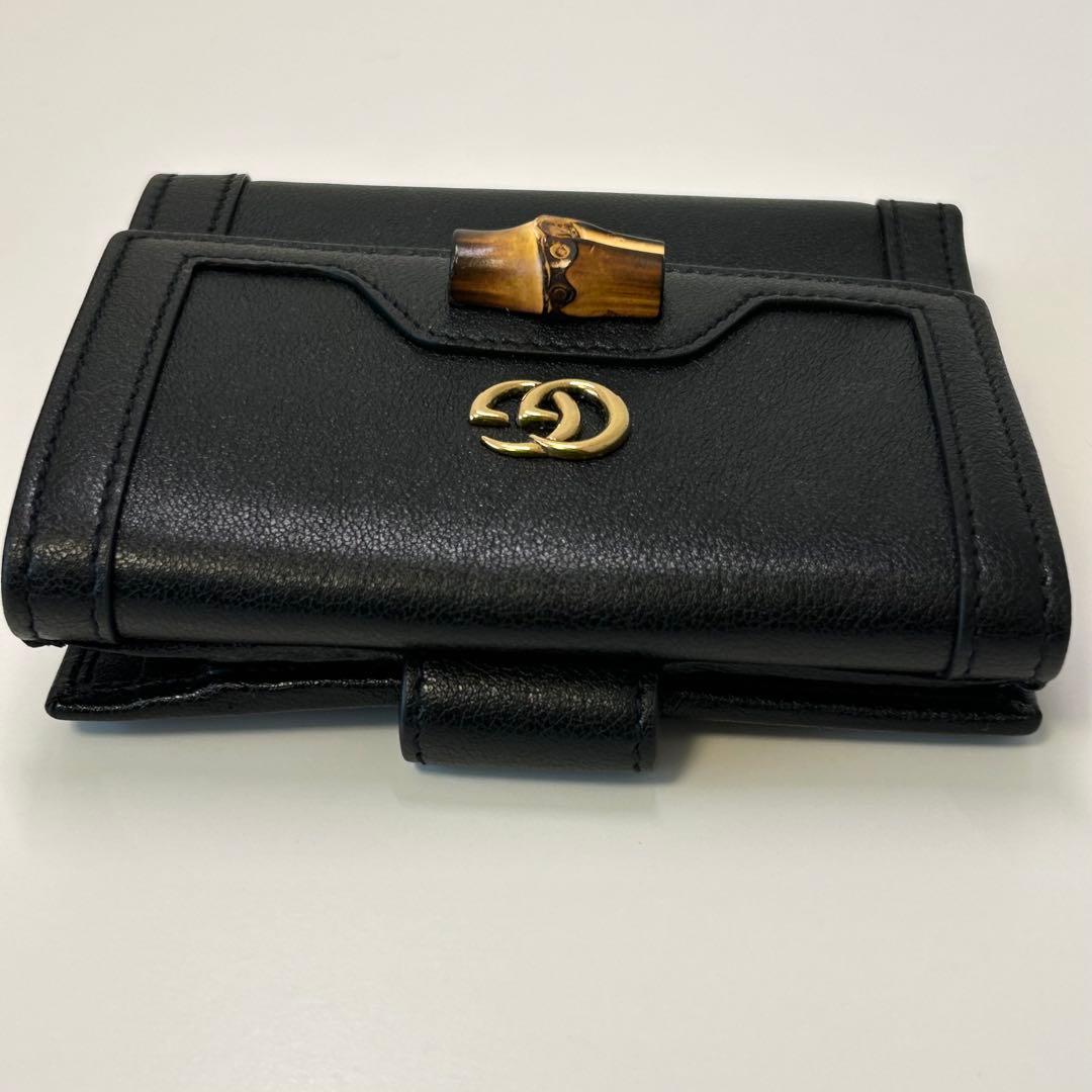 【新品未使用】GUCCI 二つ折財布　バンブー　ダイアナ 671789 2184