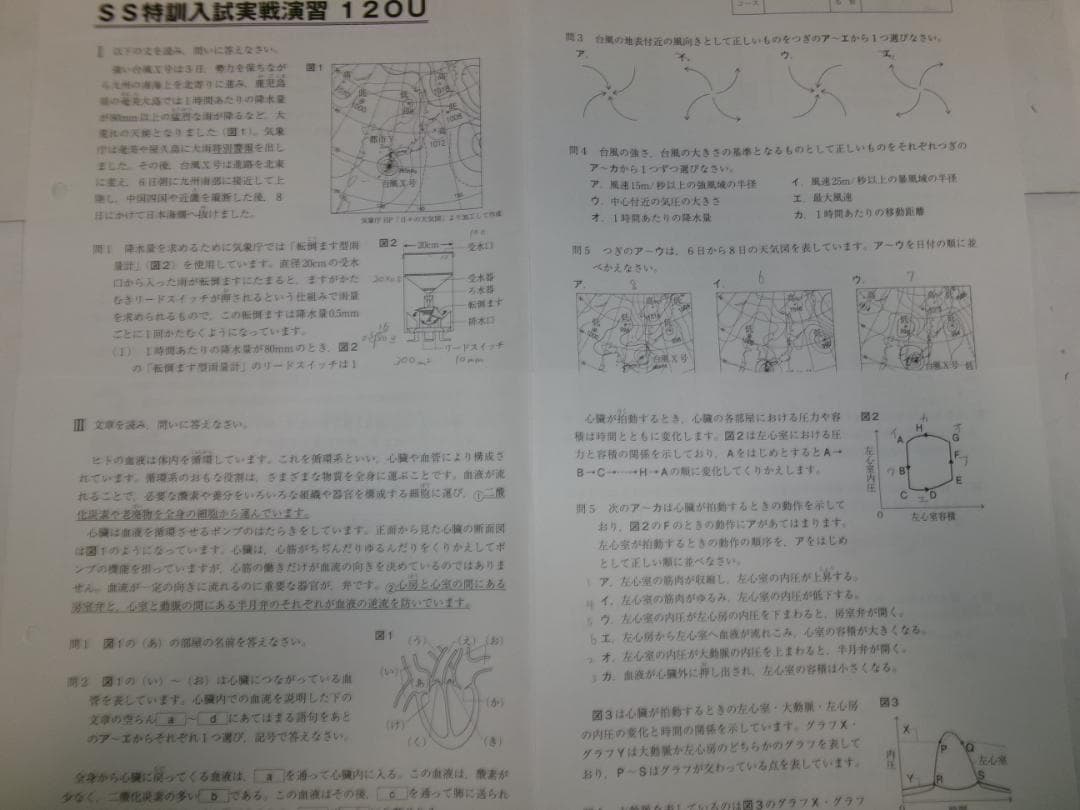 サピックス＊ＳＳ特訓＊６年＊理科／桜蔭 対策プリント＊全１４回完全版＊２０２５年