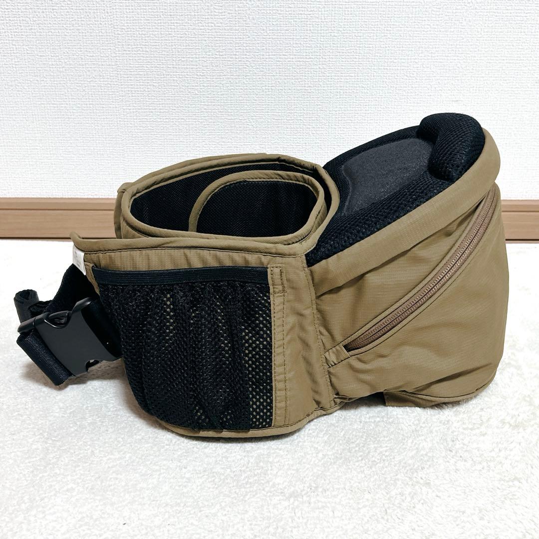 美品 ポルバン アドバンス ヒップシート ベージュ シングルショルダー付き