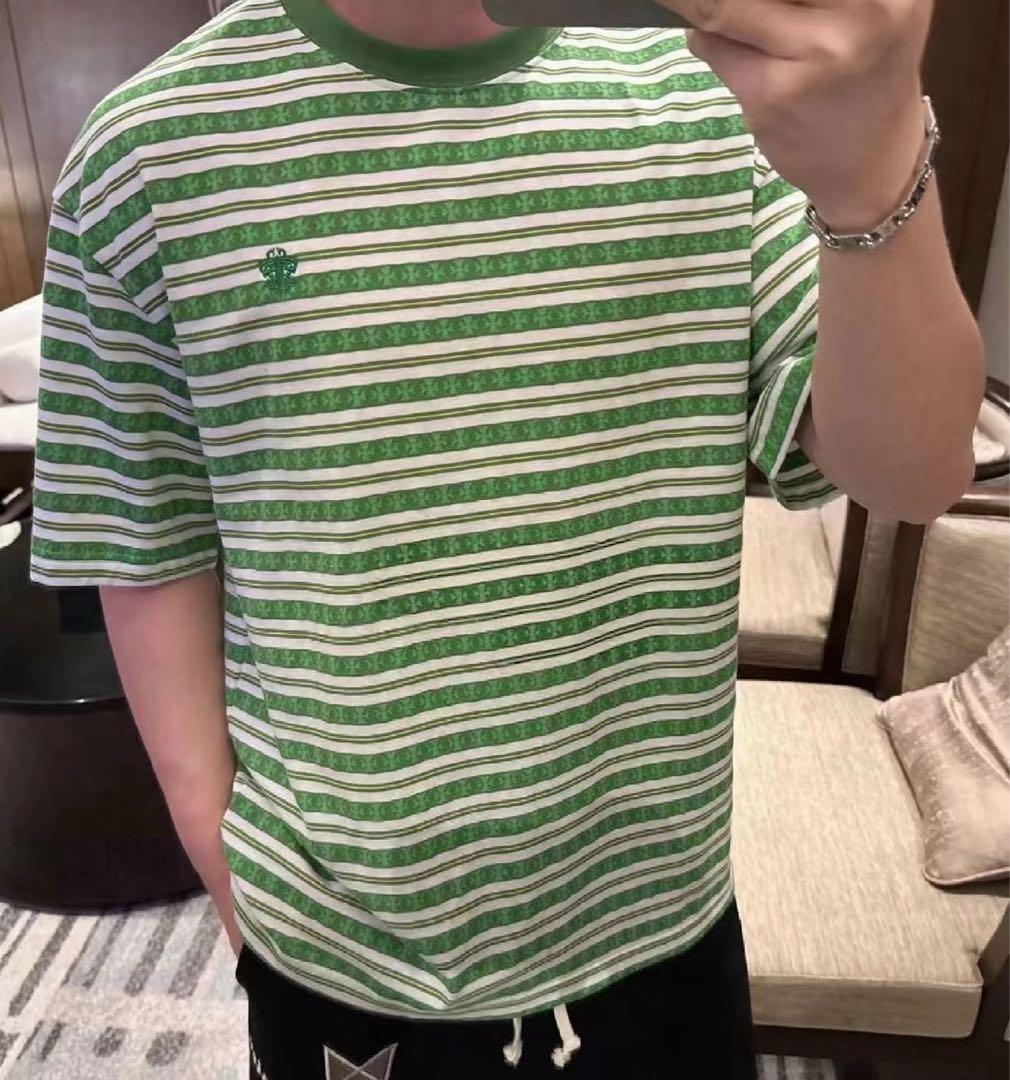 専用　Chrome Hearts クロムハーツ　緑 ストライプ Tシャツ 半袖