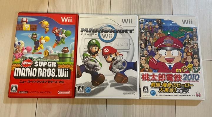 動作確認済　Nintendo Wii RVL-S-WD本体とソフト3本セット