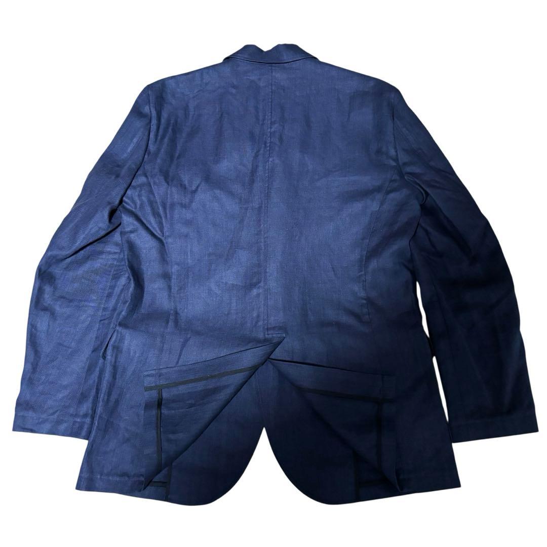 美品☆VAN Jacket テーラードジャケット　ネイビー　麻　XL