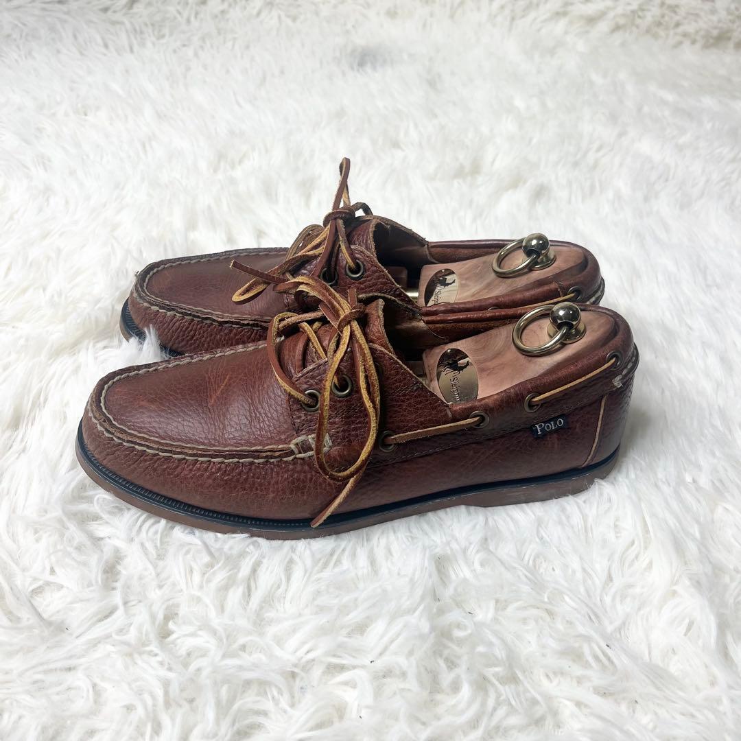 【美品】 ポロラルフローレン デッキシューズ 3EYE 26.5cm ブラウン