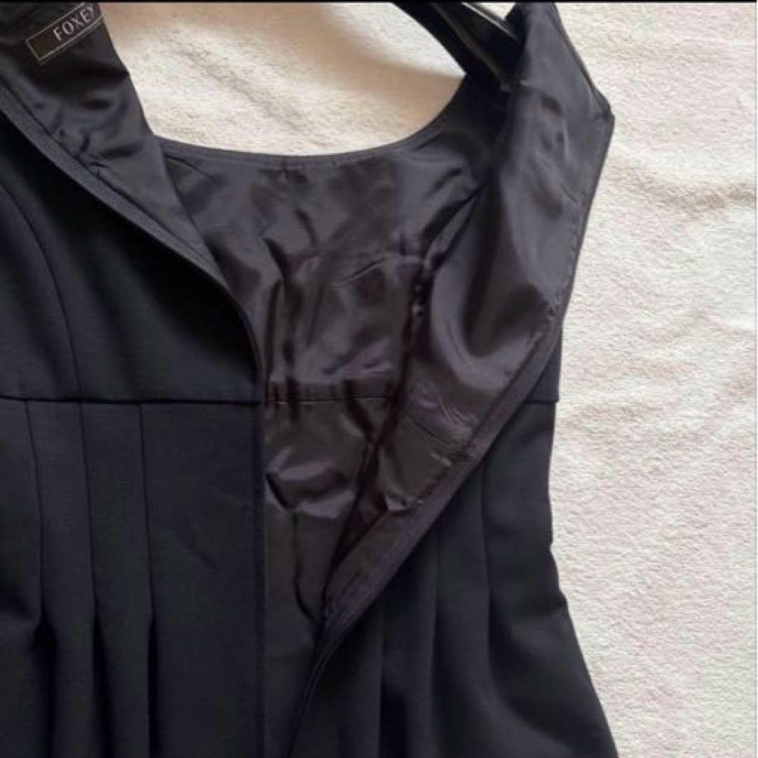 極美品⭐️フォクシー ストレッチ ダブルフェイス ワンピース タック Aライン