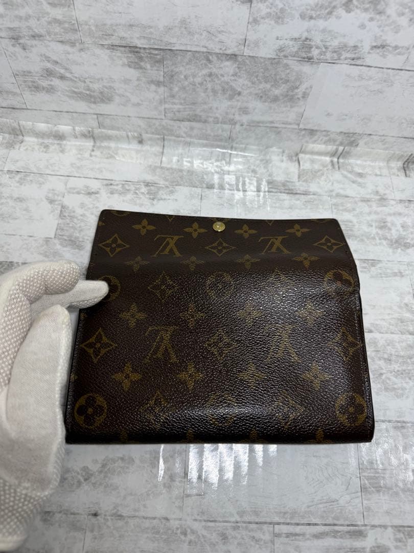 ルイ・ヴィトン 二つ折りフラップ長財布 モノグラム　中古