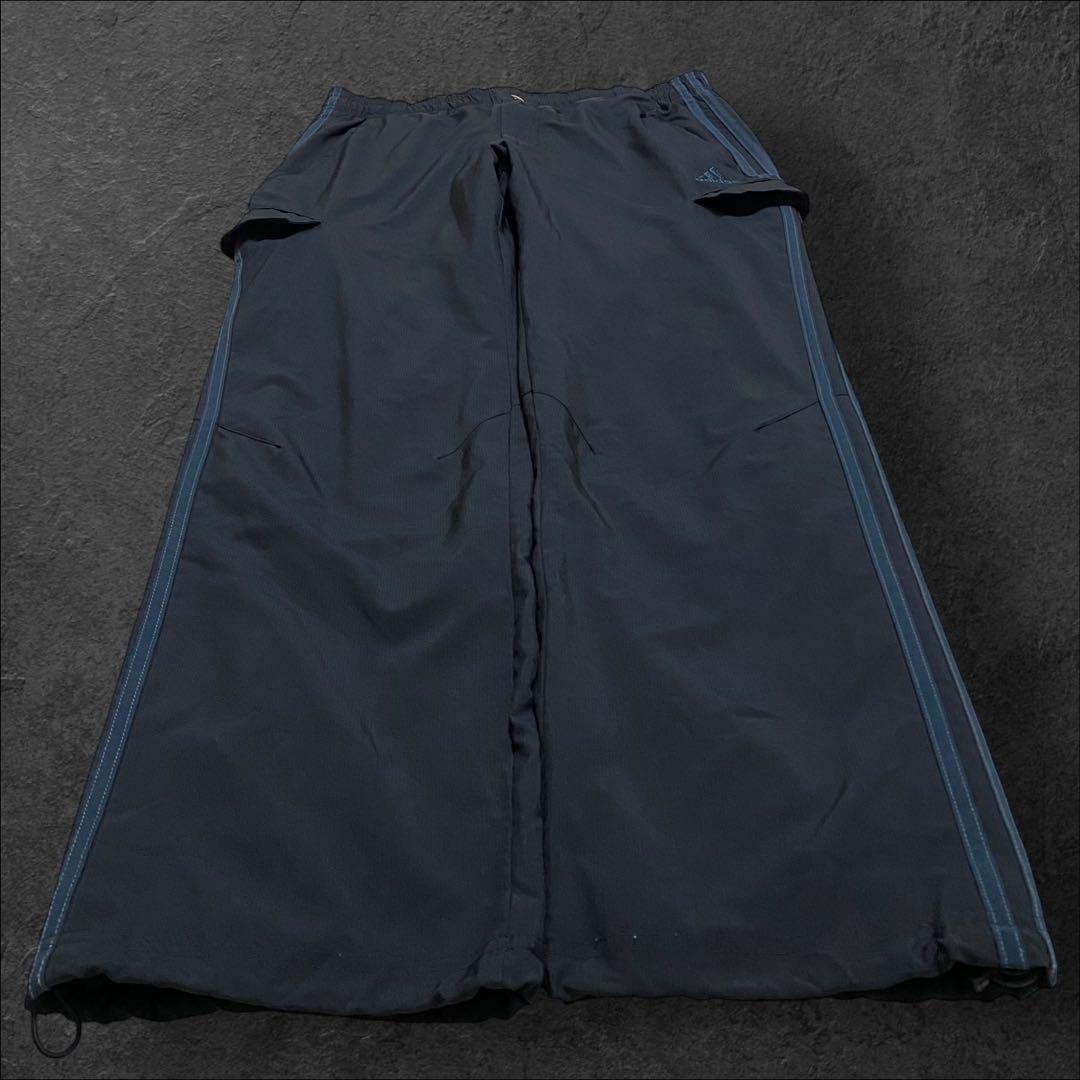 00s adidas wide nylon cargo pants y2k 黒