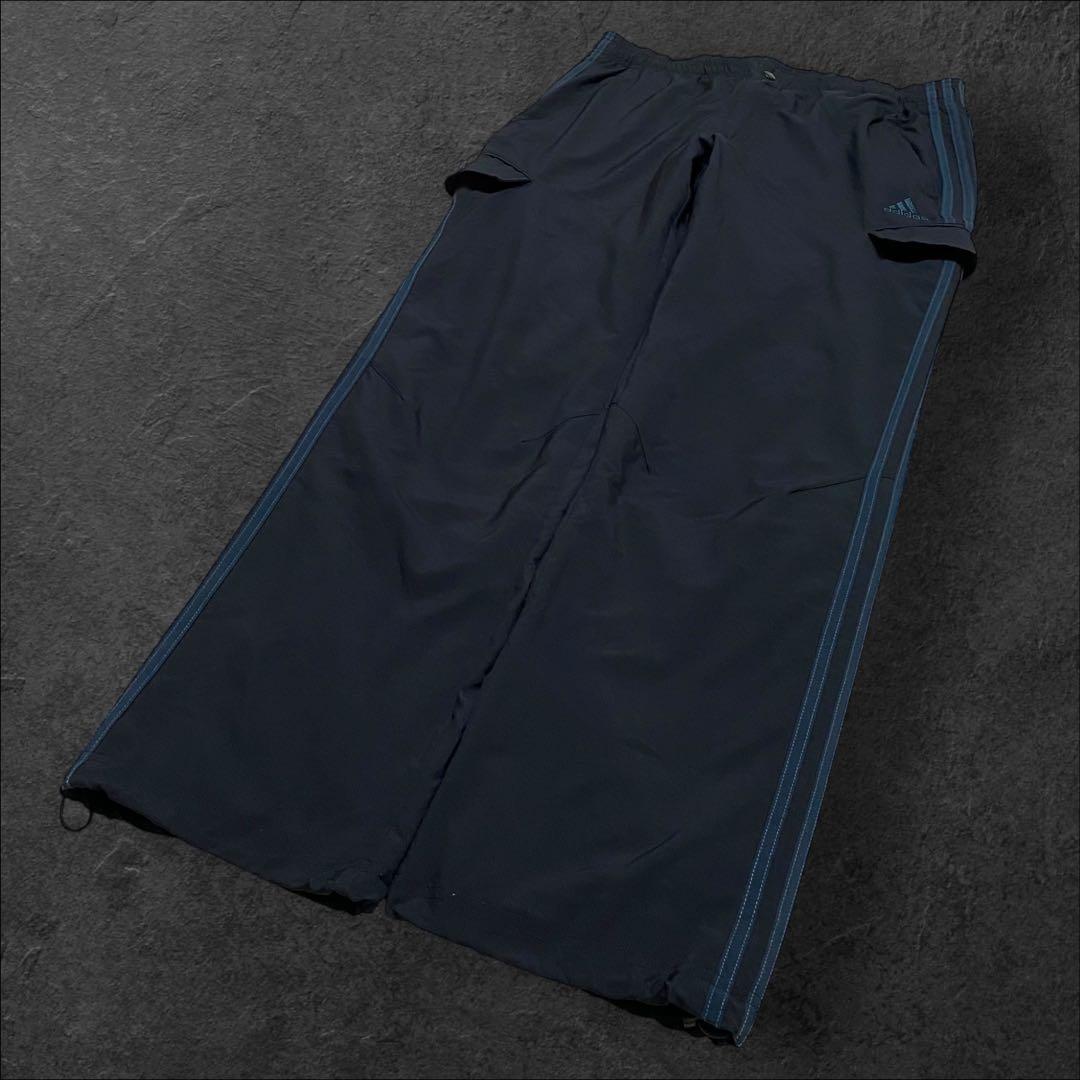00s adidas wide nylon cargo pants y2k 黒
