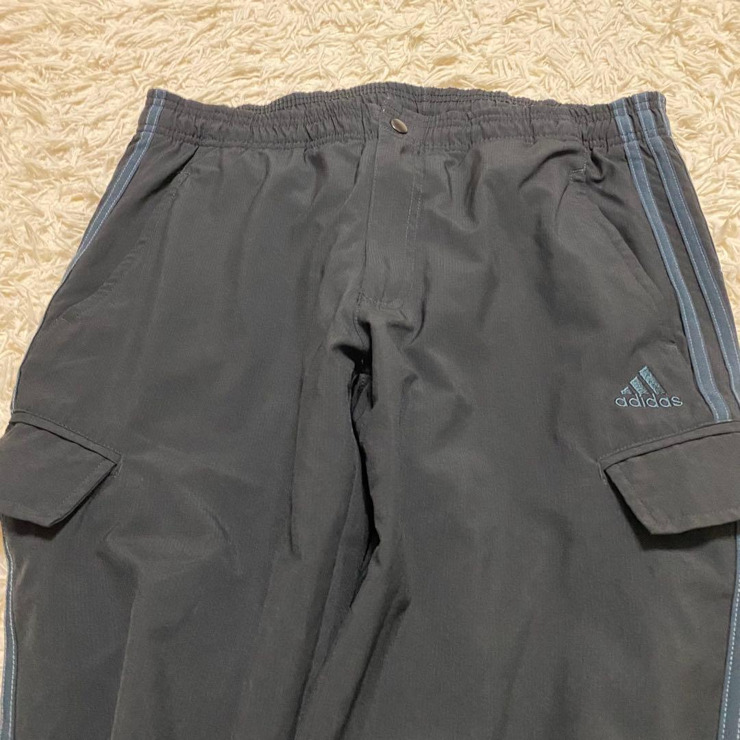 00s adidas wide nylon cargo pants y2k 黒