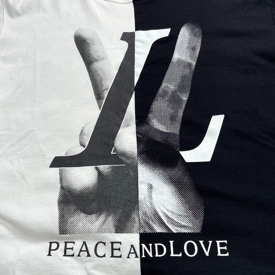 美品 ルイヴィトン PEACE AND LOVE バイカラー Tシャツ