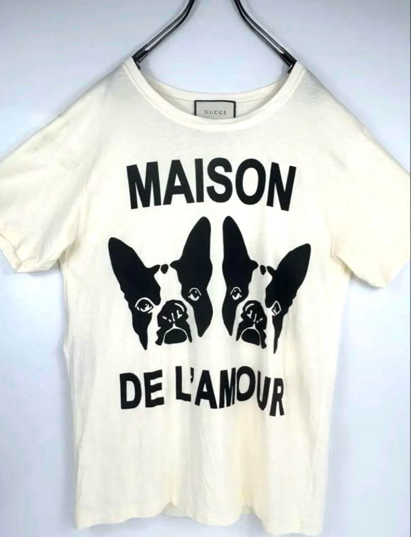 GUCCI Tシャツ 犬プリント 白 Mサイズ メンズ 即購入可