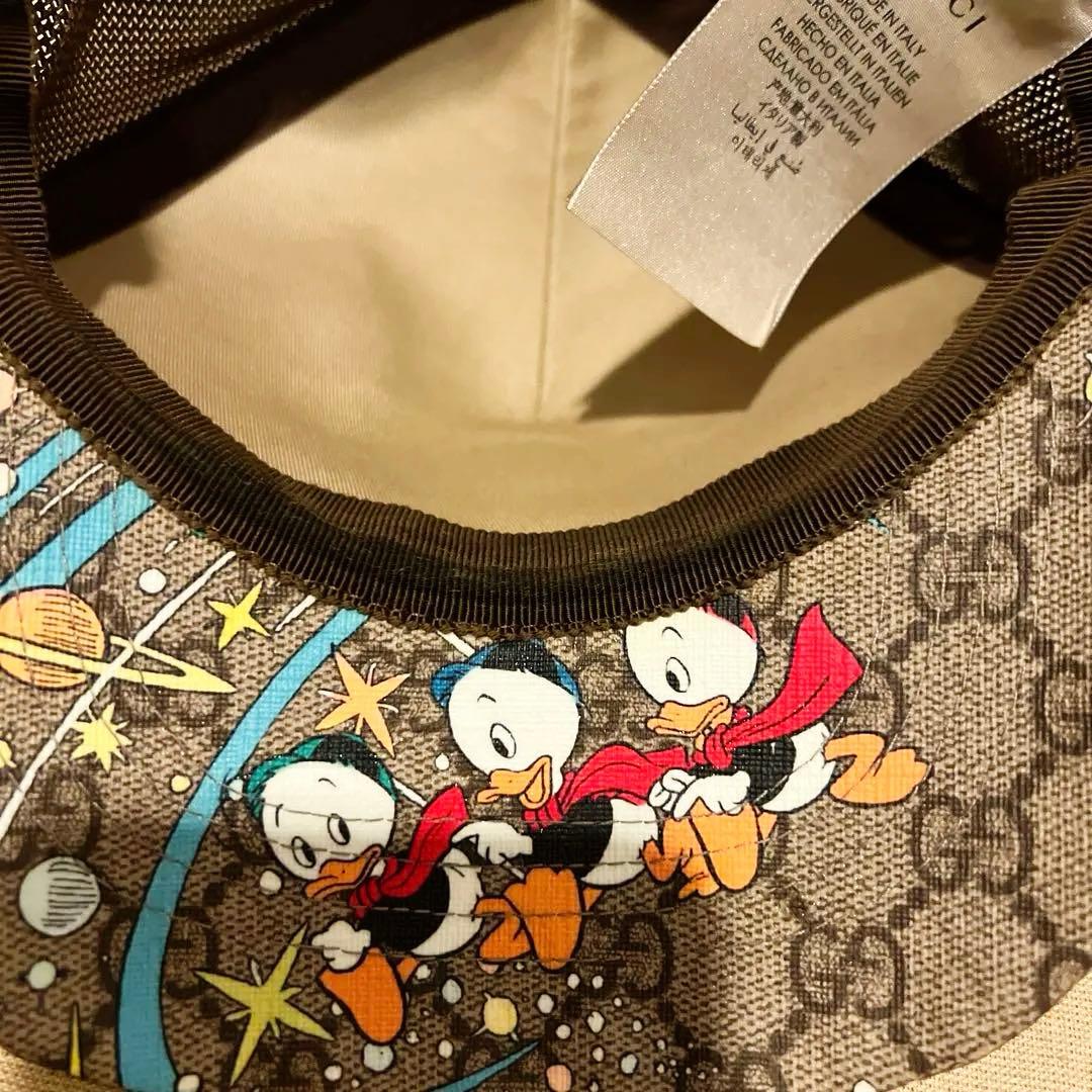 美品GUCCI ディズニーコラボ ドナルドダック ベースボールキャップ ベージュ