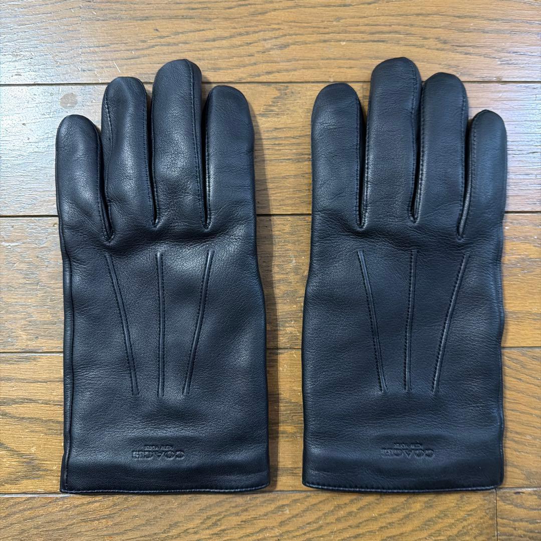 Coach シープレザーグローブ　黒　Mサイズ