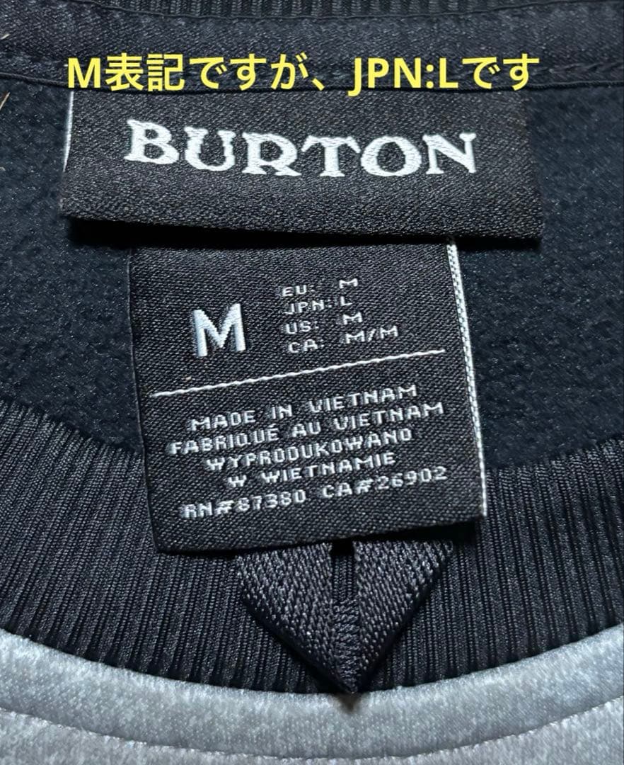 新品未使用　BURTON 撥水スウェット CROWN M（日本L）