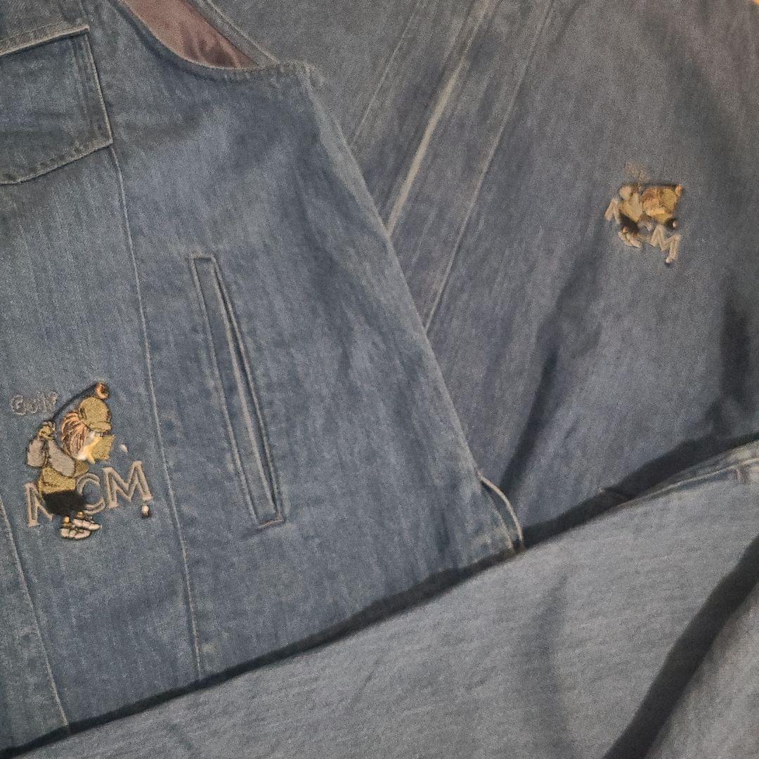 90s MCM デニムセットアップ　インディゴ　トラウザーズ
