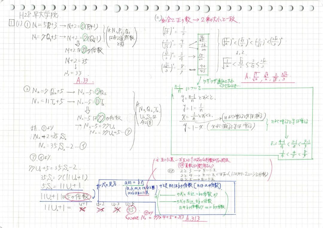 今だけ割引 塾講師オリジナル数学解説 早大学院 高校入試 過去問 2013-25
