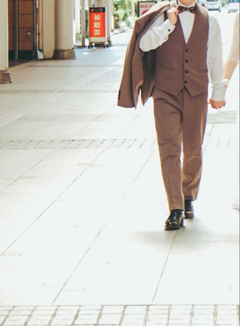 チャコールグレー スーツ　新郎　前撮り　Mサイズ