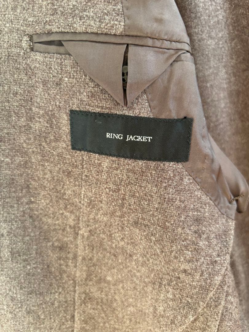 美品RING JACKETリングヂャケット ウールジャケット46ブラウン 日本製