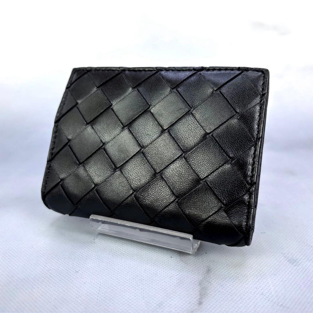 BOTTEGA VENETA 財布 2つ折り イントレチャート ブラック