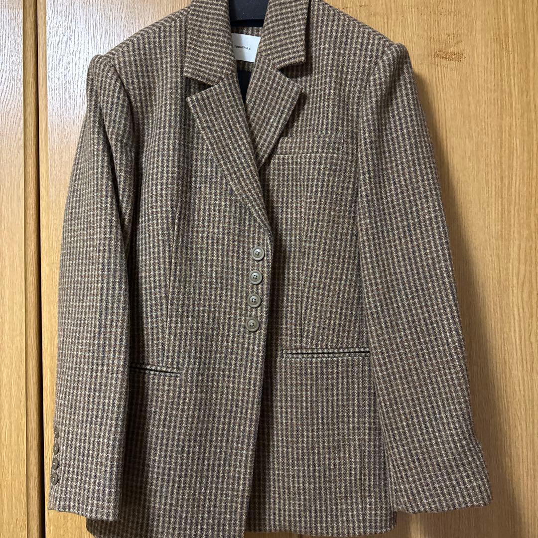 ジャケット・アウター Wool100%CheckJacket