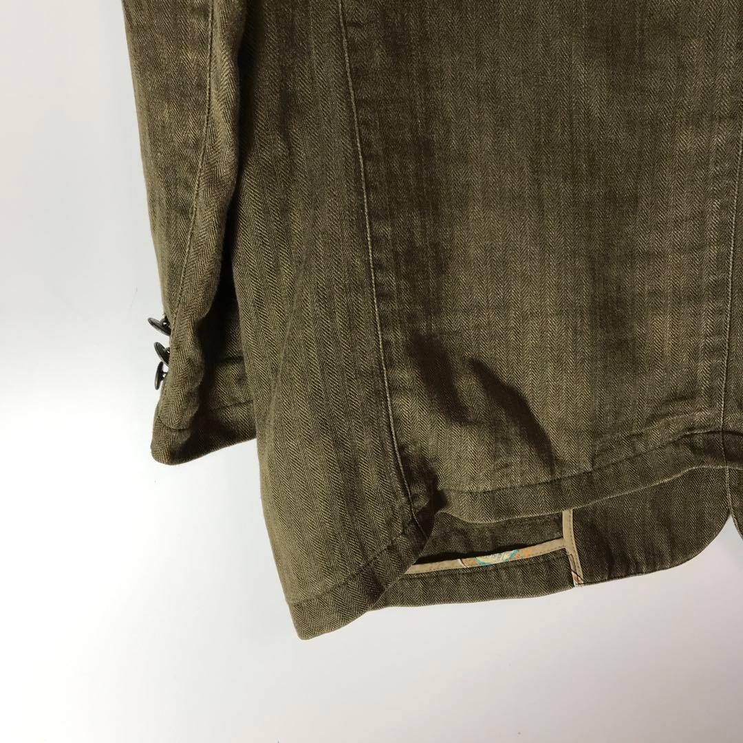 ジャケット・アウター papas linen jacket khaki dr