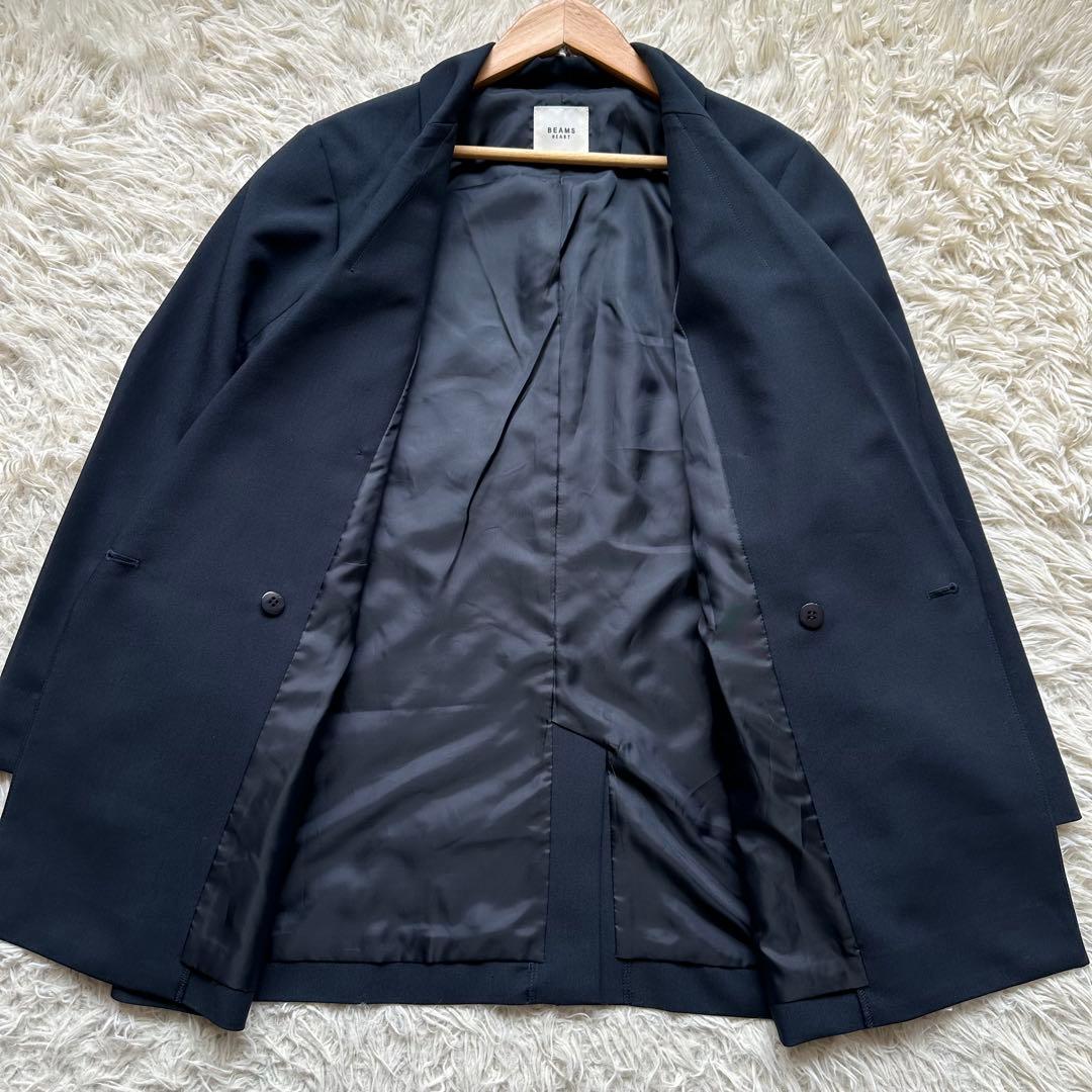 美品✨BEAMS HEART ビームスハート　ダブルジャケット　金ボタン　紺ブレ