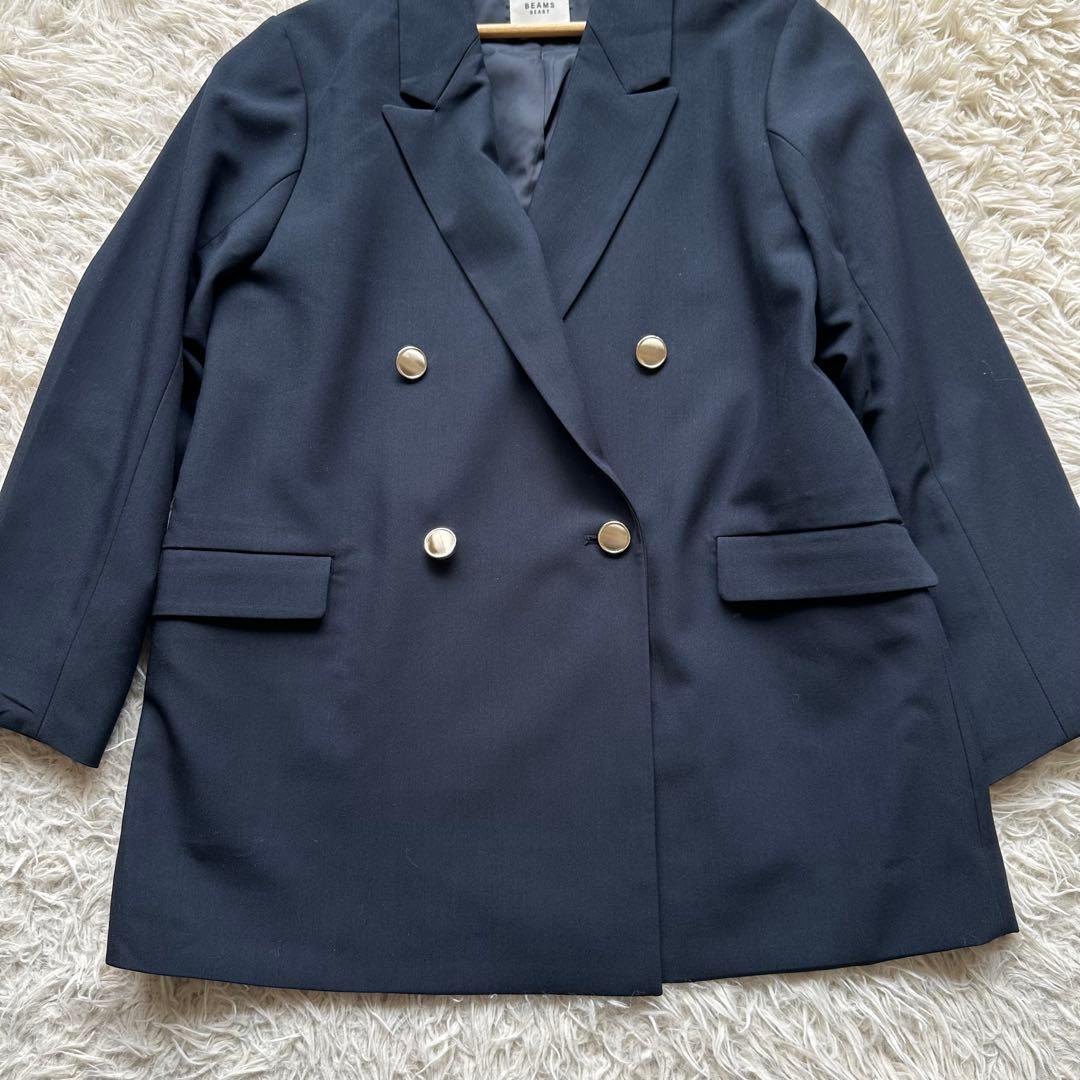 美品✨BEAMS HEART ビームスハート　ダブルジャケット　金ボタン　紺ブレ