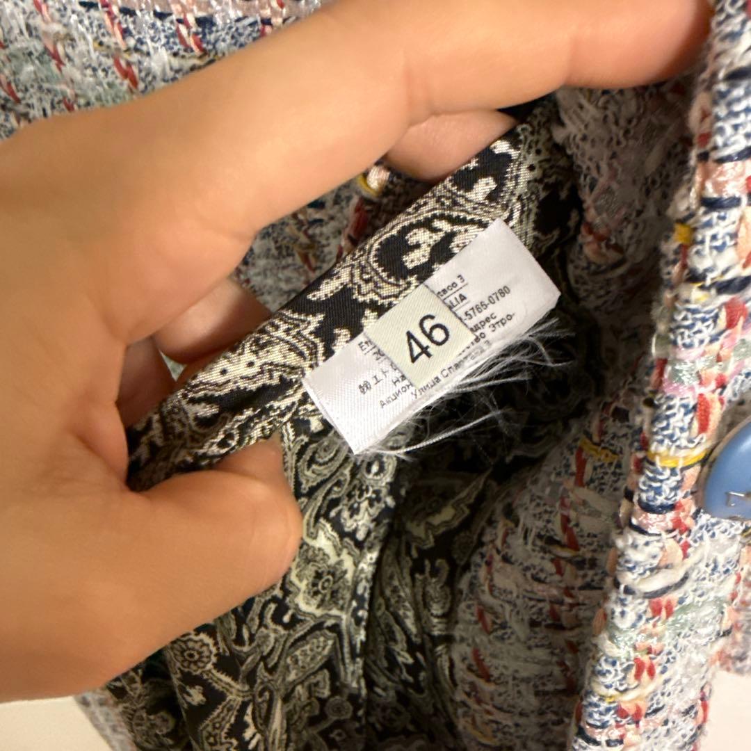 ETRO 多色ツイード ロングコート 46
