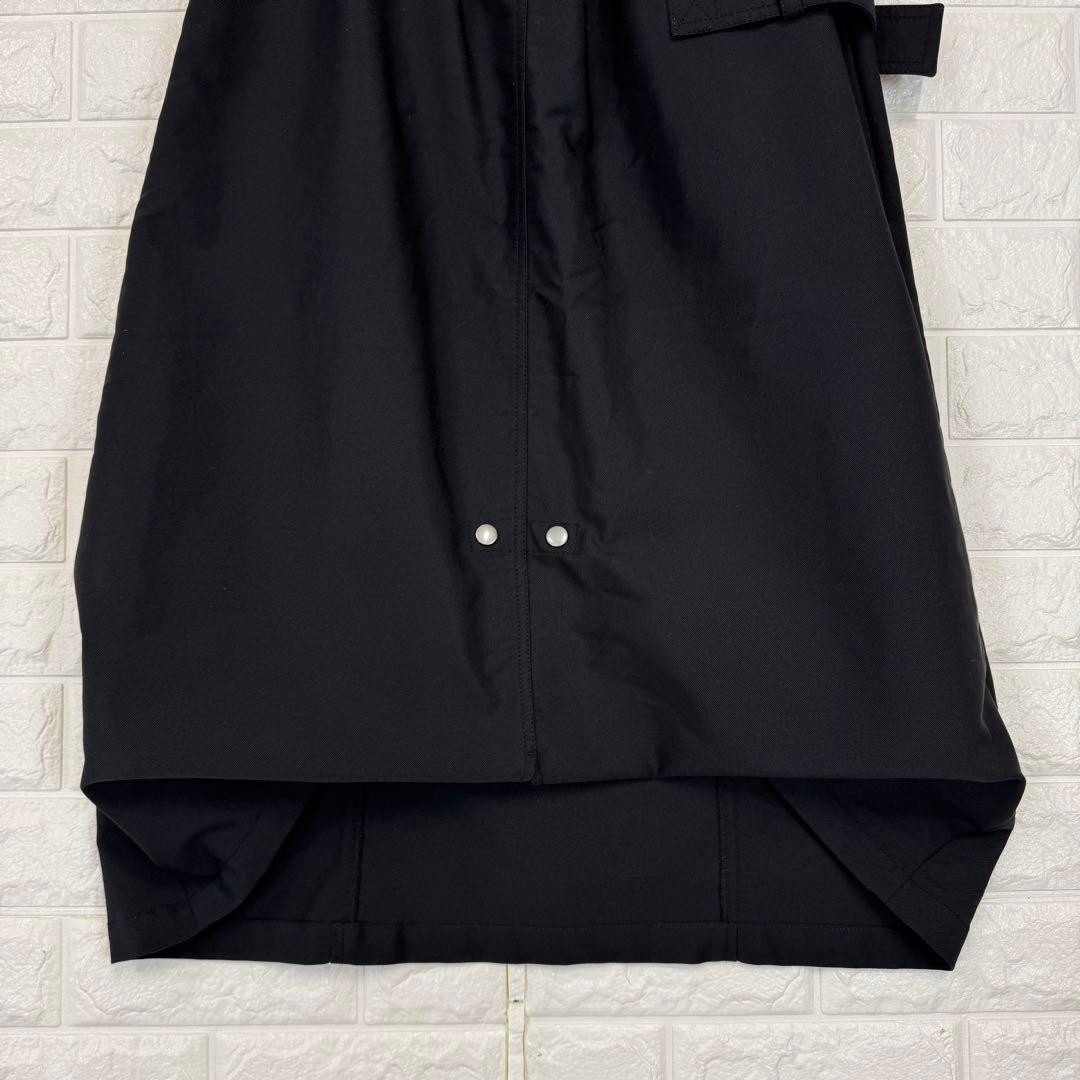 ズッカ【M】黒 ロングスカート バックスリット 微ストレッチ バックゴム 綿混み
